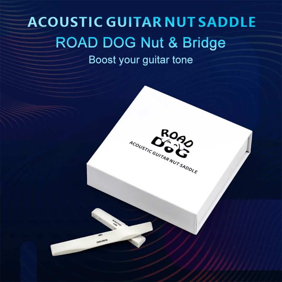 

BATESMUSIC Acoustic Guitar Nut 6 String Saddle Nut Slotted for Acoustic Guitar