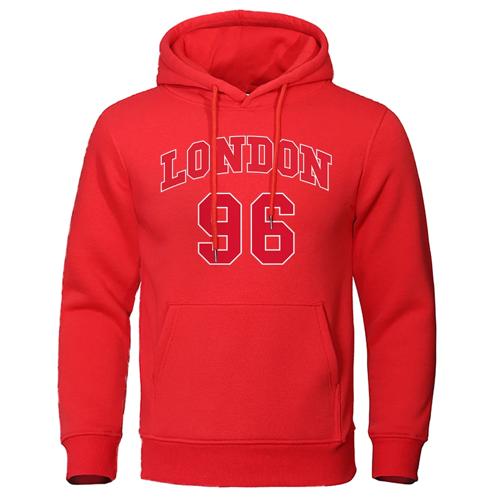 

London 96 British Street City Letters Streetwear man Cotton Couple Hoodie 2023 New Pullover Hooded Loose Oversized Couple Hoody