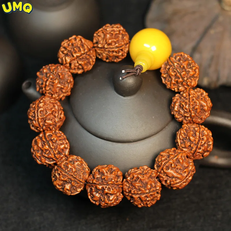 

Nepal Five 5 Petal Vajra Bodhi Hand String Honey Wax Bracelet Buddha Bead Jewelry