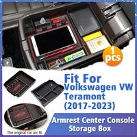 1pcs armrest center console storage box for volkswagen vw teramont 2017 2018 2019 2020 2021 2022 2023 car interior accessories