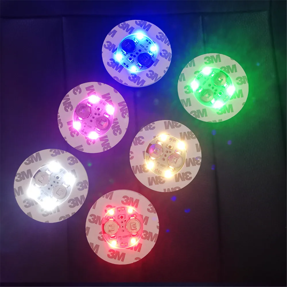 20Pcs Light Up Coasters LED Bottle Lights Glorifier Fantasy Lighting Sticker Coaster Discs for Christmas Party Wedding Bar Decor