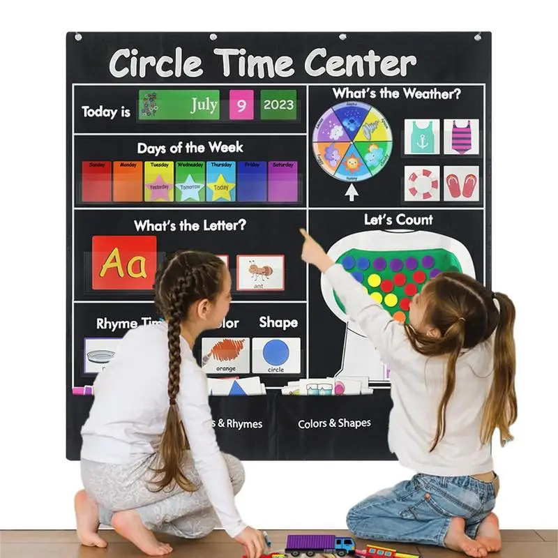 

Circle Time Center Pocket Chart Teaching Materials Learning Calendar Teaching Materials Calendar For Weather Letter Shape Color