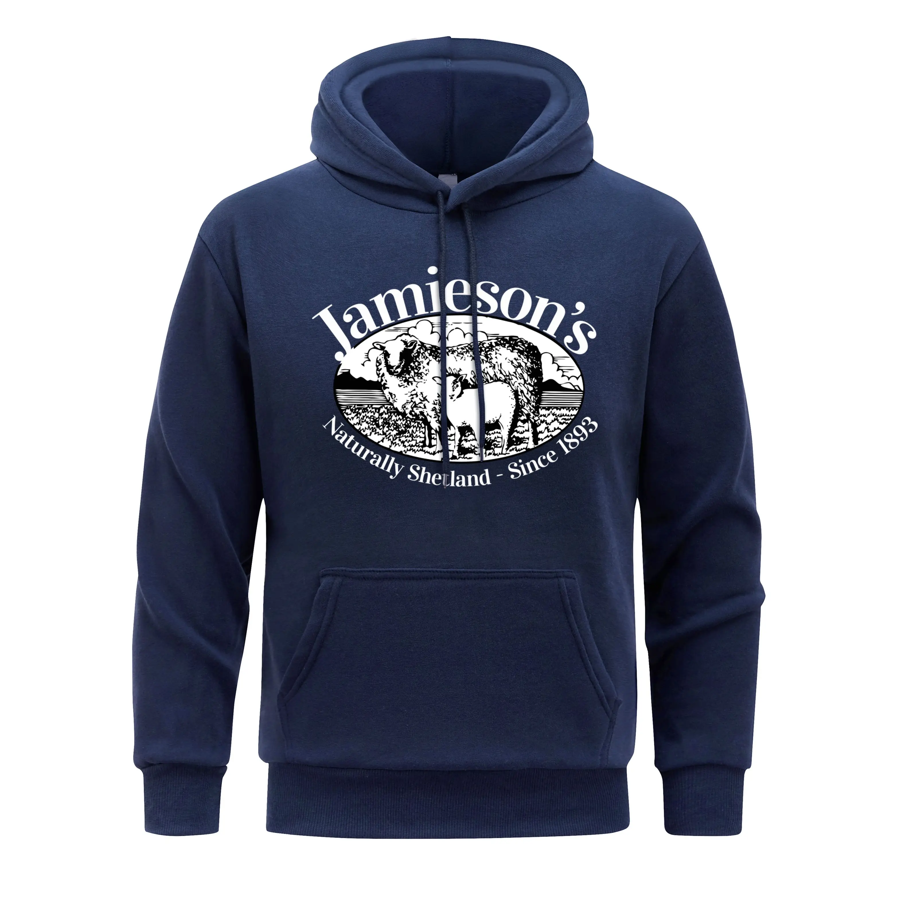 Ajoeson's Naturally Shetland -sine 1833 толстовка с капюшоном из овечьей подкладки повседневные