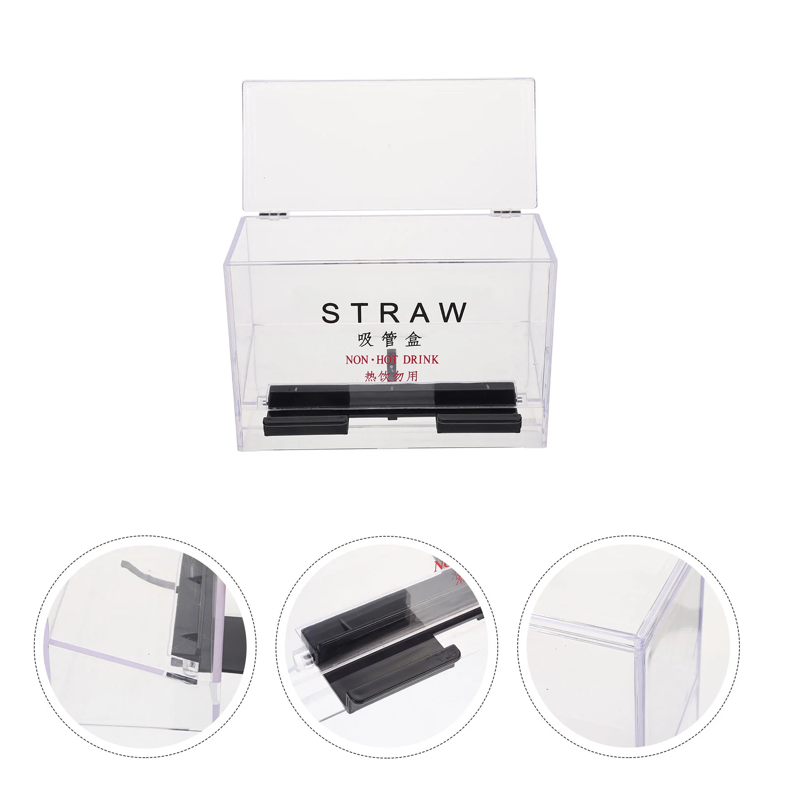 

Straw Dispenser Holder Drinking Box Container Storagerestaurant Pressingcase Acrylic Dispensers Coffee Pen Kitchen Straws