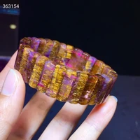natural cacoxenite purple rutilated auralite 23 bracelet bangle 185 8mm red flower rutilated quartz women men beads aaaaaa