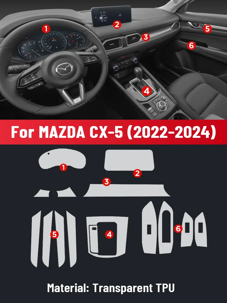 

Автомобильный Центральный экран управления из ТПУ, навигация, защита от царапин, внутренняя защитная пленка, GPS-навигация для MAZDA CX-5 2022-2024