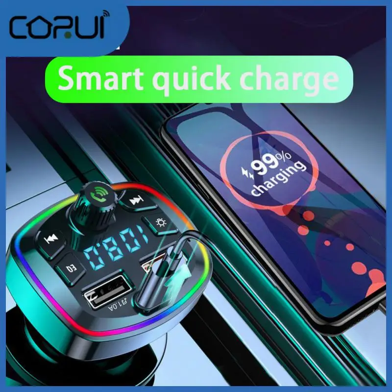 

Fm Transmitter Dual Usb Pd 18w Type-c Car 5.0 Charger Hands-free Fast Charging Car Accessories Cigarette Lighter