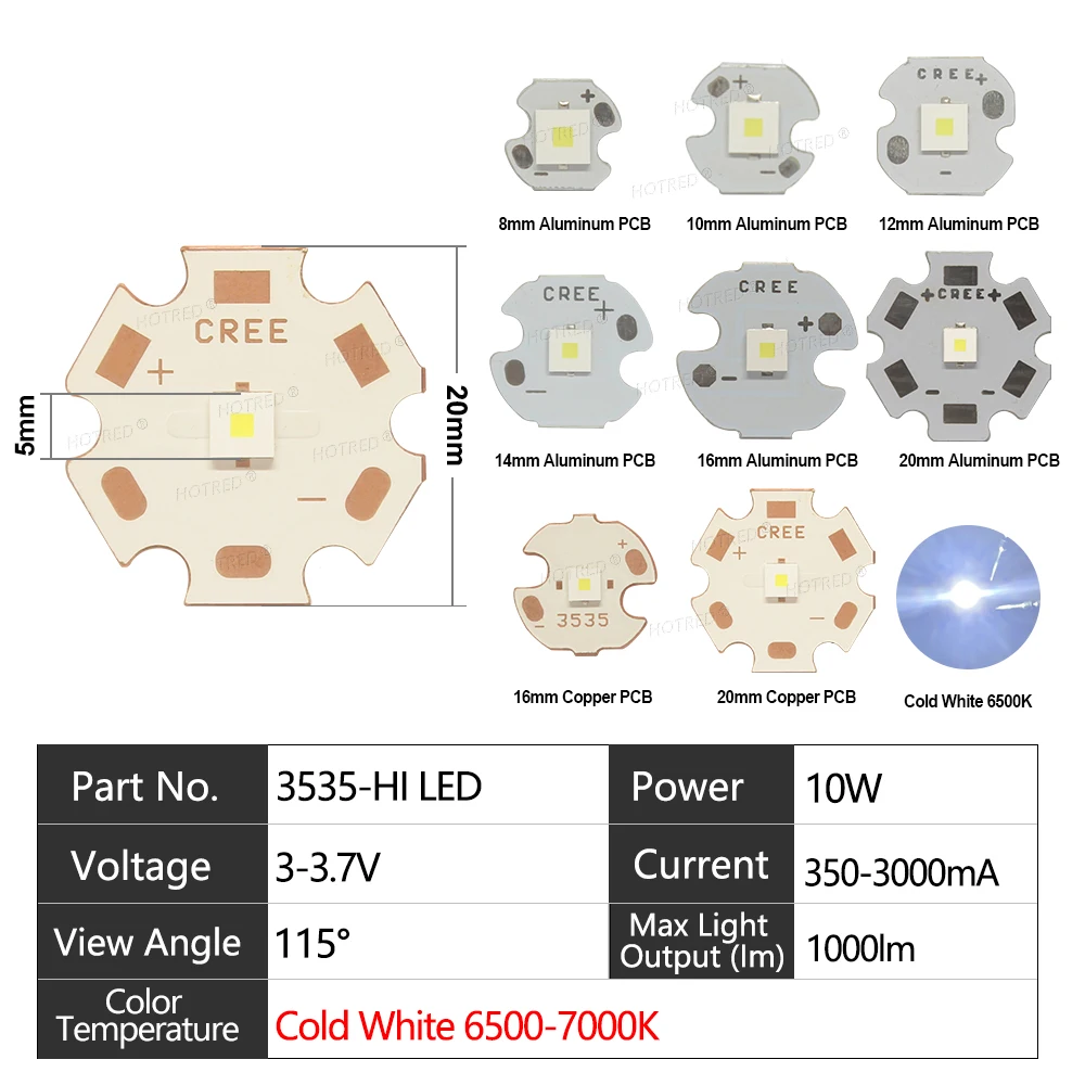 LED фонарик для велосипеда HotRed 10W 3535 HI HD