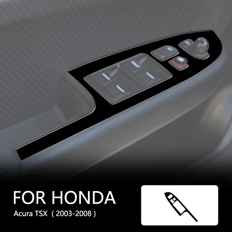 Новая панель подъема окон автомобиля глянцевые черные наклейки из АБС-пластика