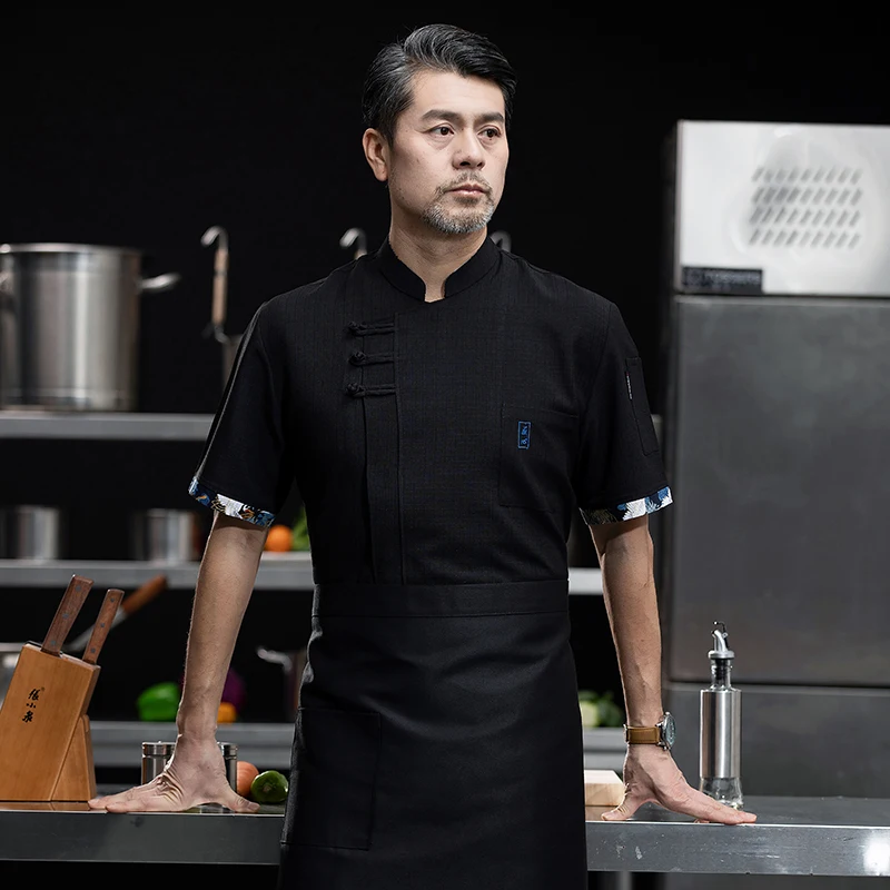 Униформа шеф-повара с коротким рукавом мужская и женская рубашка для кухни