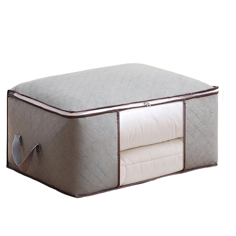 

Large Capacity Clothes Storage Bag Comforter,Foldable Organization With Reinforced Handle Zippers For Storage