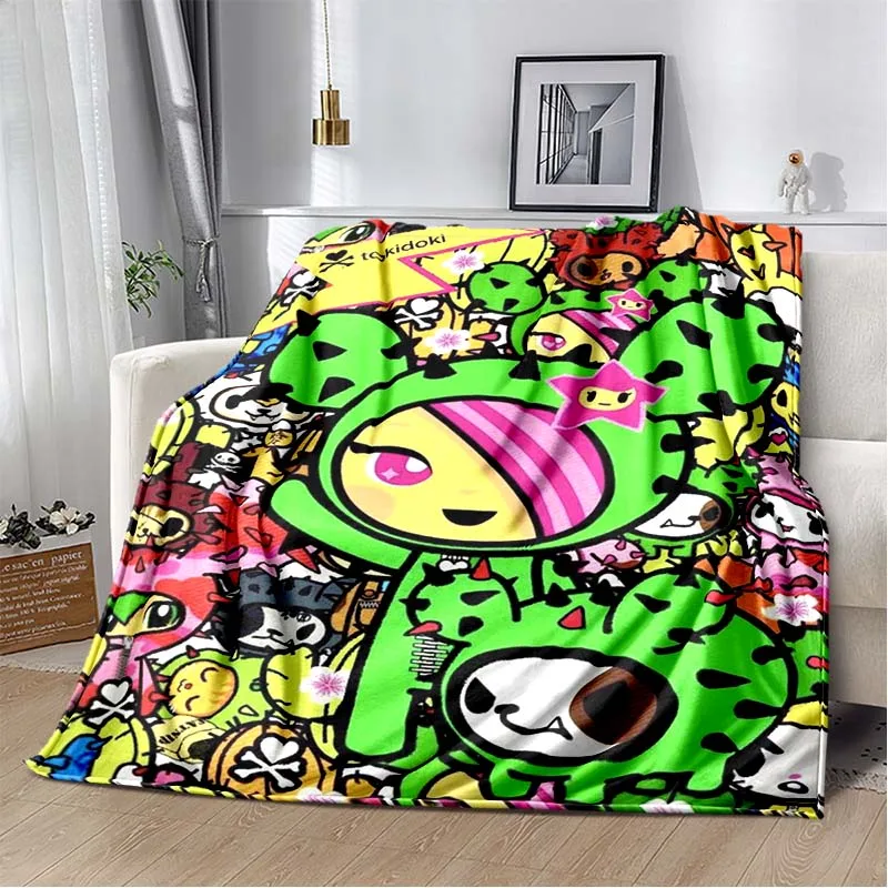 Фото Модные, надежные и стильные одеяла Tokidoki, мягкие, портативные и подходящие для всех сезонов. Уникальный подарок на день рождения. №1