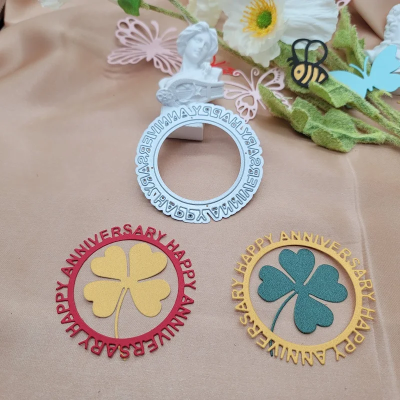 

Happy Anniversary Cutting Dies Mold Scrapbook Seal DIY Manual Mold Home Album Production Tool High Carbon Steel Material