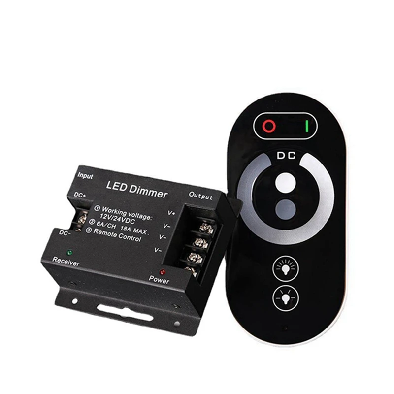 

Portable 6 Keys RF LED Touch Dimming Controller Strip Light Dimmer LED Monochrome 12-24V 18A