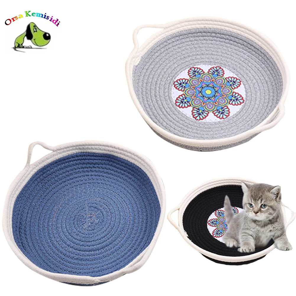 

Braid Cat Bed Wear Resistant Cats Toy Grinding Claw Cushion Kitten Scratching Board Beds Pet Sleeping Mat Cozy Nest Puppy Kennel