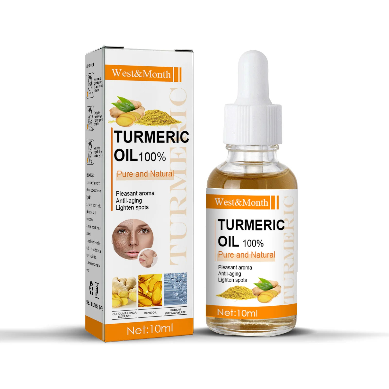 

10ml Turmeric Essential Oil 10ml Organic Tumeric Oil For Dark Spots Pure Therapeutic Grade Turmeric Oil, Moisturizing Skin Care