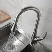 brass kitchen faucet deck mounted hot cold water mixer tap sprayer single handle pull out kitchen basin taps