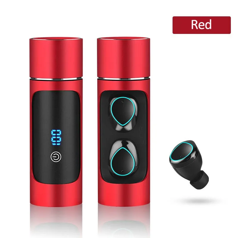 

TWS bluetooth 5.0 earphone deep bass stereo earphone waterproof wireless earpiece mini earbuds with charging digital display box