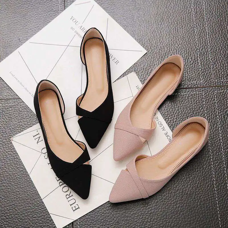 

Shoes Women Plus Size Pointed Toe Shallow Sandals Autumn 2022 New Soft Flats Non-slip Loafers Fashion Sport Dress Large Size