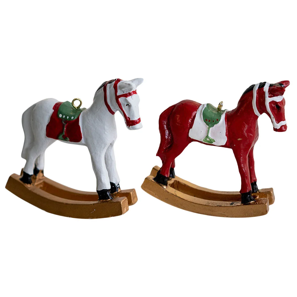 

2pcs Christmas Horse Hanging Ornament Xmas Tree Horse Pendant Xmas Gift