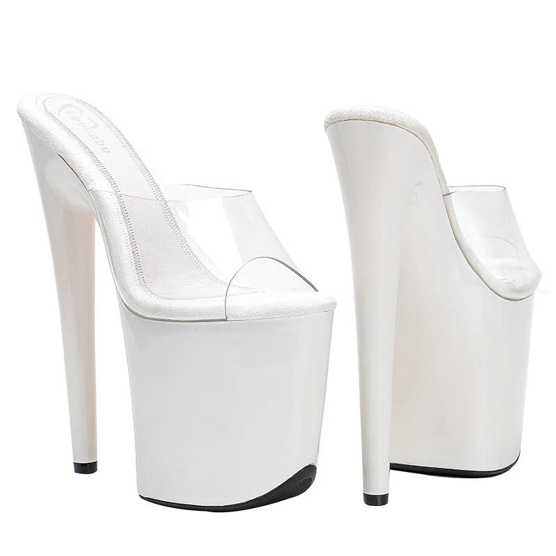 Leecabe 8inches PVC Upper Platform Shoes Sexy Dance Shoes 20 CM High Heels Sandals Shoes Night Club Women For Pole Dancing