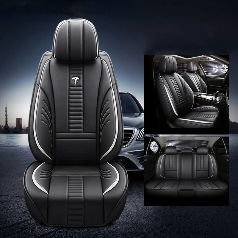 

Leather Car Seat Covers Luxury Interior Auto Seats Cover Universal Four Seasons Seat Cushion Protector Chair Automotive Goods