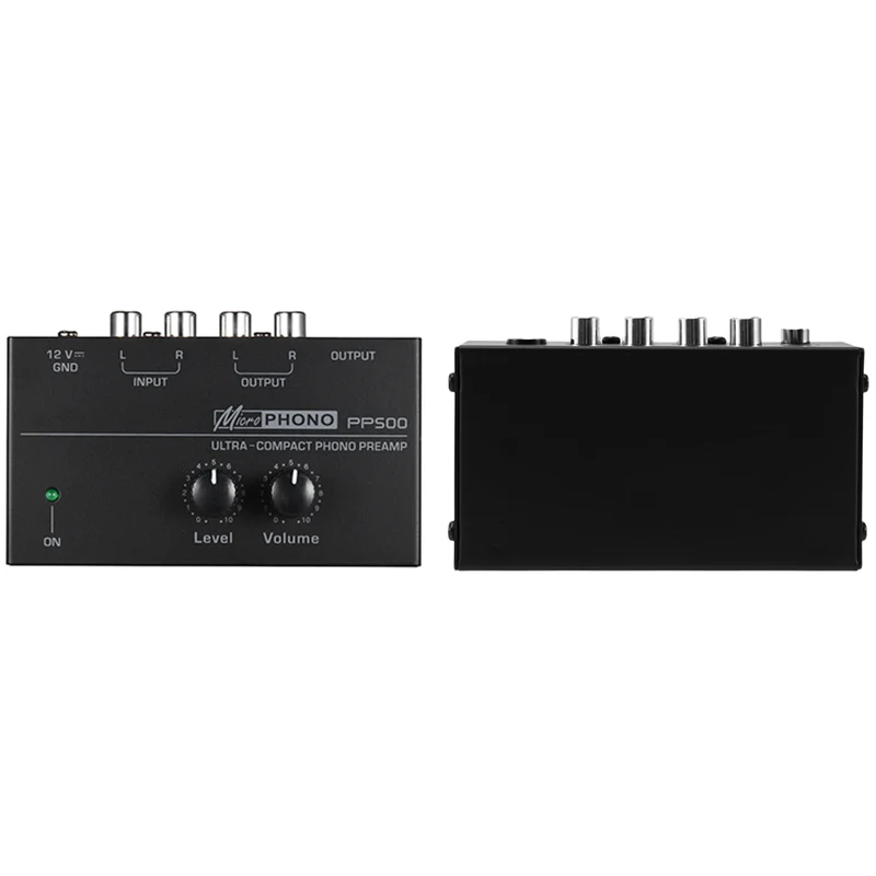 

RISE-PP500 Phono Preamp Preamplifier With Level Volume Controls RCA Input Output 1/4Inch TRS Interfaces For LP Vinyl