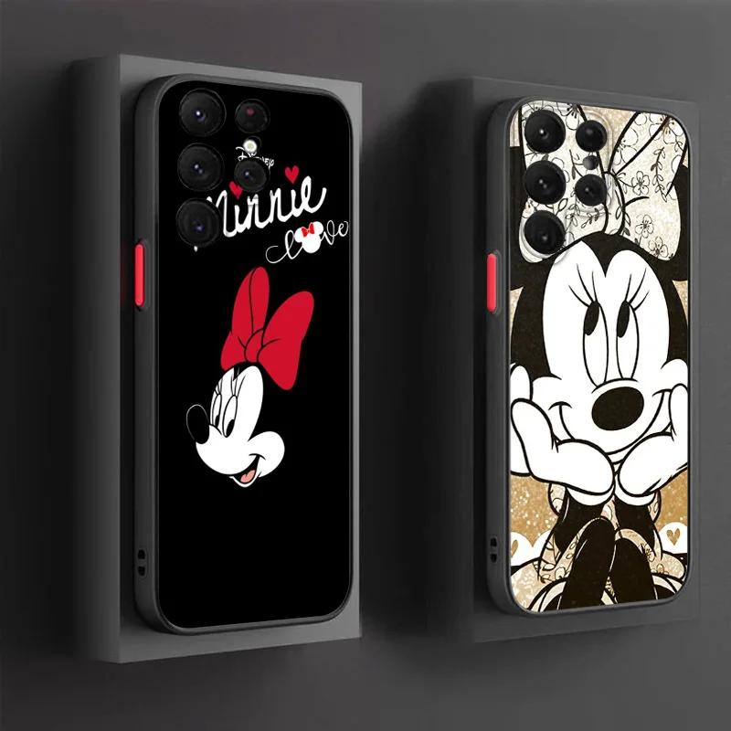 Прозрачный матовый чехол для телефона с Микки Маусом Samsung S24 S23 S22 S21 S20 S10 FE Note 20 10
