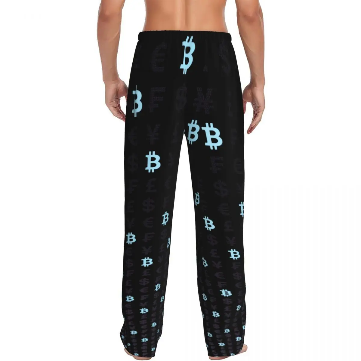 Винтажные мужские Штаны для сна с логотипом биткоина Мужские штаны отдыха