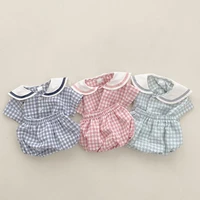toddler baby girl clothing sets summer casual plaid short sleeve shorts suit for infants cotton thin kids clothes boys outfits