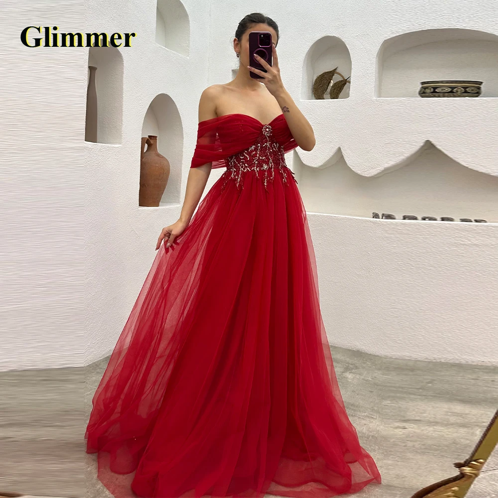 Glimmer Charming Strapless Evening Dresses Formal Prom Gowns Customised Special Occasion Vestidos Fiesta De Noche Robe De Soiree