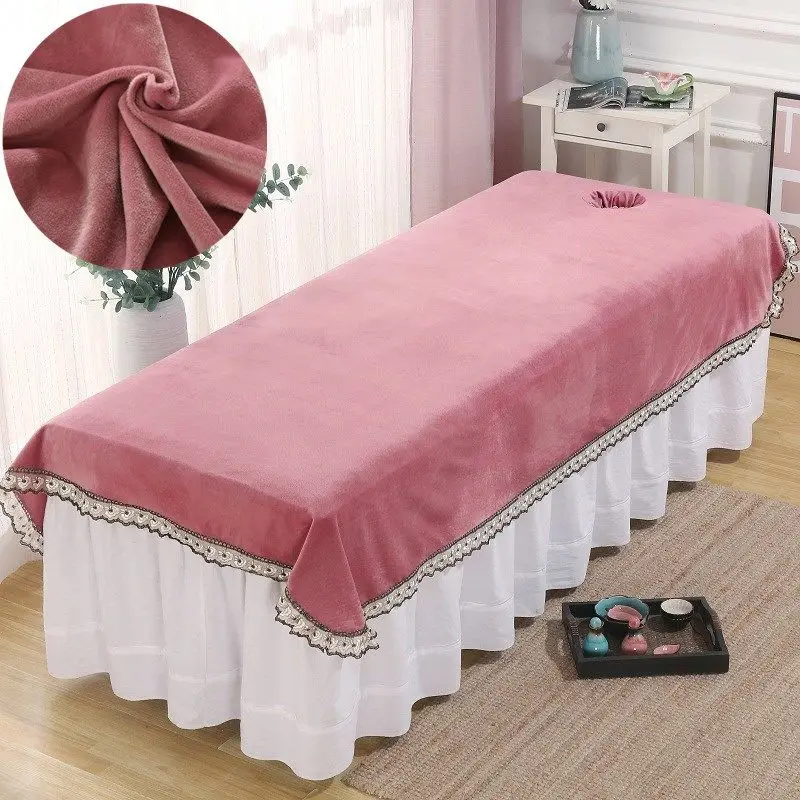 

Soft And Solid Colored Beauty Salon Slip Resistant Perforated Bed Sheets Hair Salon Physical Therapy Massage Mattress Sheet