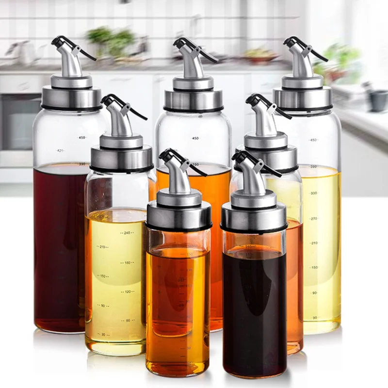 

Glass Cooking Seasoning Oil Bottle Condiment Sauce Storage Bottles for Oil and Vinegar Creative Oil Dispenser For Kitchen Tools