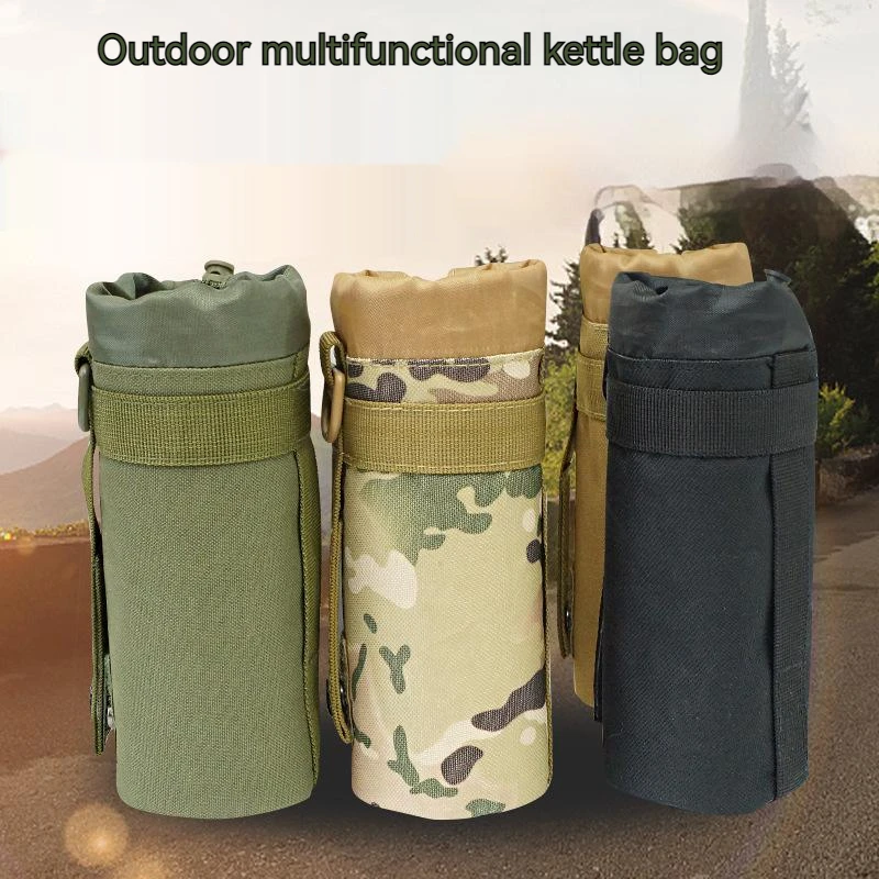 

Сумка для бутылок для кемпинга, велоспорта, охоты, сумка для бутылок с водой с системой Molle, сумка для чайника, держатель, сумка на шнурке для ...