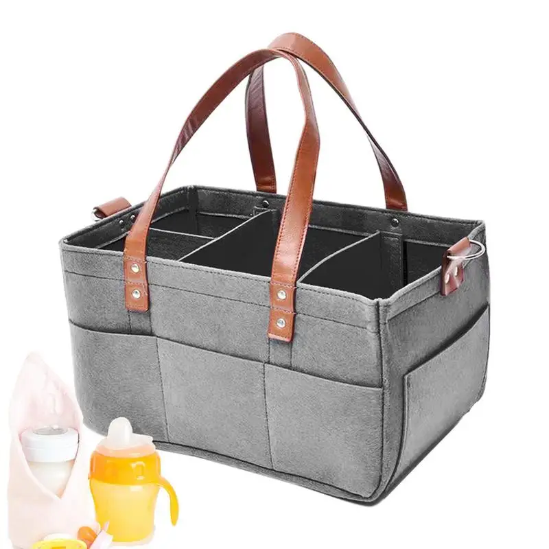 

Diaper Tote Bag Large Capacity Bag Diaper Organizer Multifunctional Portable Diaper Storage With Handles For Wipes Diapers