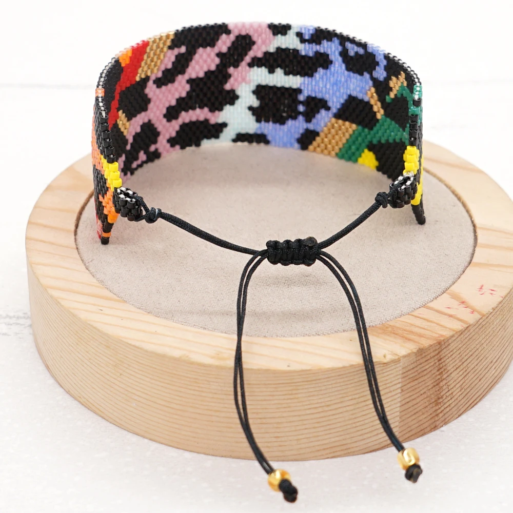 Go2Boho New Design Miyuki Leopard Grain Color Beaded Bracelets Jewelry Handmade Loom Woven Beaded Bracelet