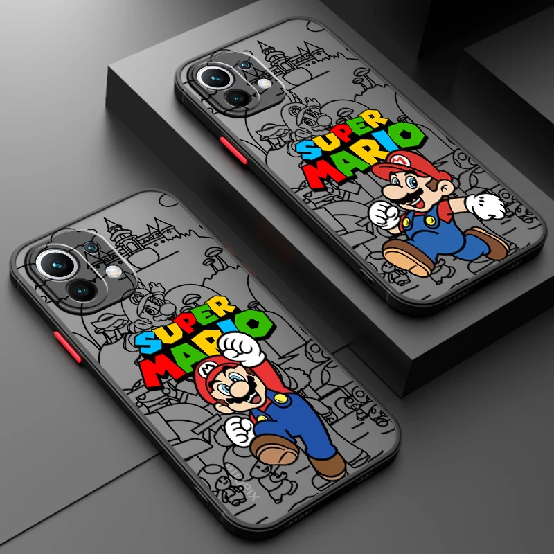 S-Supers MMarios милый мультяшный матовый полупрозрачный чехол для Xiaomi Mi 13 12 12T 11T 11 11i 10T 10