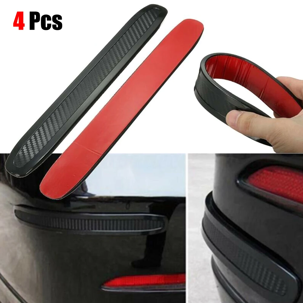 

4pcs Rubber Car Bumper Corner Strip Anti-rub Crash Blade Protector Guards Universal