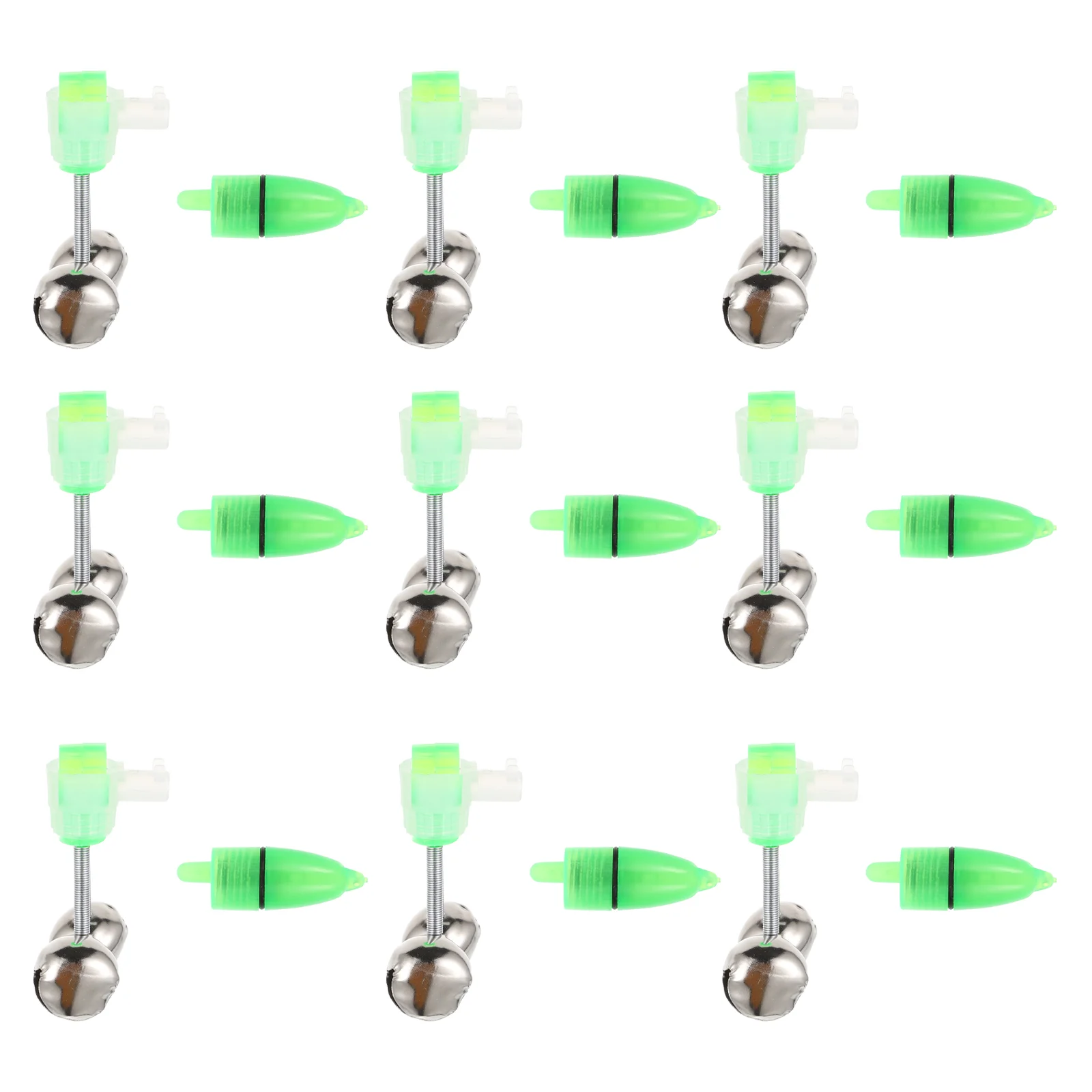 

20 комплектов светодиодных ламп для ночной рыбалки, искусственная рыбалка с двумя кольцевыми колокольчиками (зеленый)