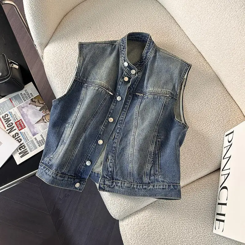 

Blue Denim Vest Coat Women's Loose Summer New Short Sleeveless Fashion Vest