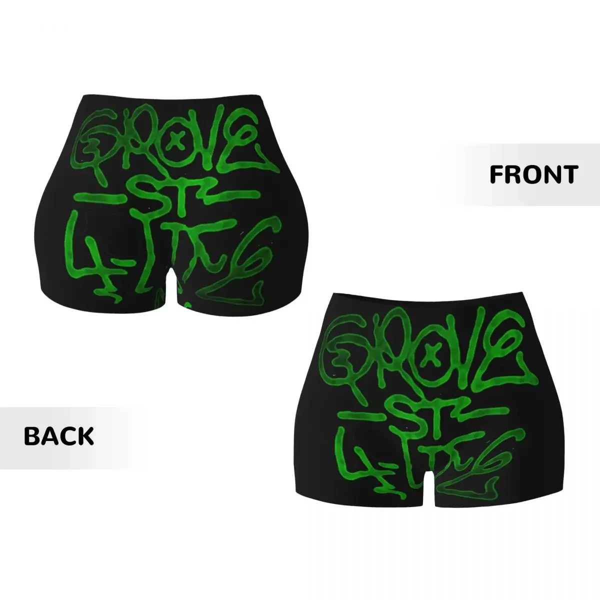 Фото Женские шорты Custom Harajuku Grove 4 Life GTA San Andreas для йоги, тренировок, бега, волейбола и велоспорта №3