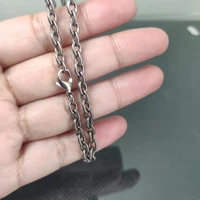 4 5 mm width o shaped welded deadth link pure titanium ta1 chain necklace with clasp