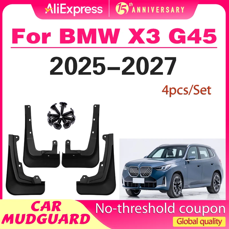

4 шт. автомобильные брызговики для BMW X3 G45 X3M50 2025 ~ 2027 2026 брызговики, расклешенные передние и задние колеса, крыло, брызговик, аксессуары