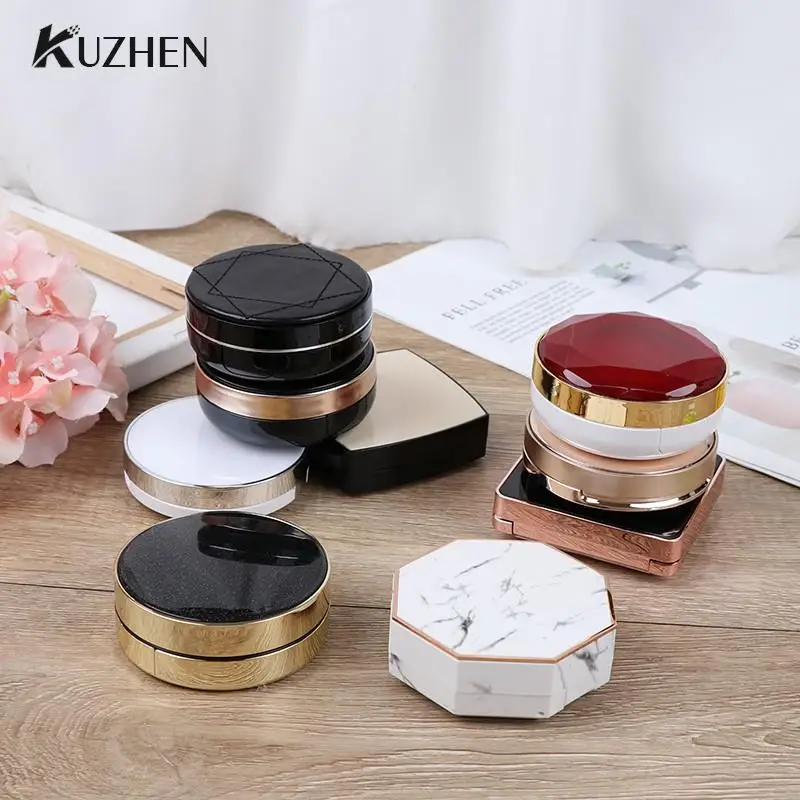 

15ml Empty DIY Air Cushion Puff Box BB Cream Container Dressing Case with Air Cushion Sponge Powder Puff and Mirror