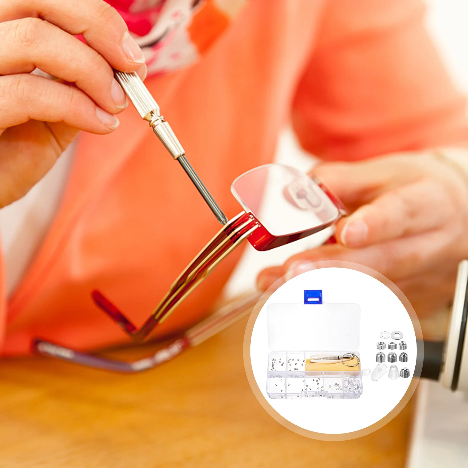 

Metal Sunglasses Nuts Repair Tool Kit Eyeglasses Replacement Washer Supplies Parts Plastic Travel Accessories