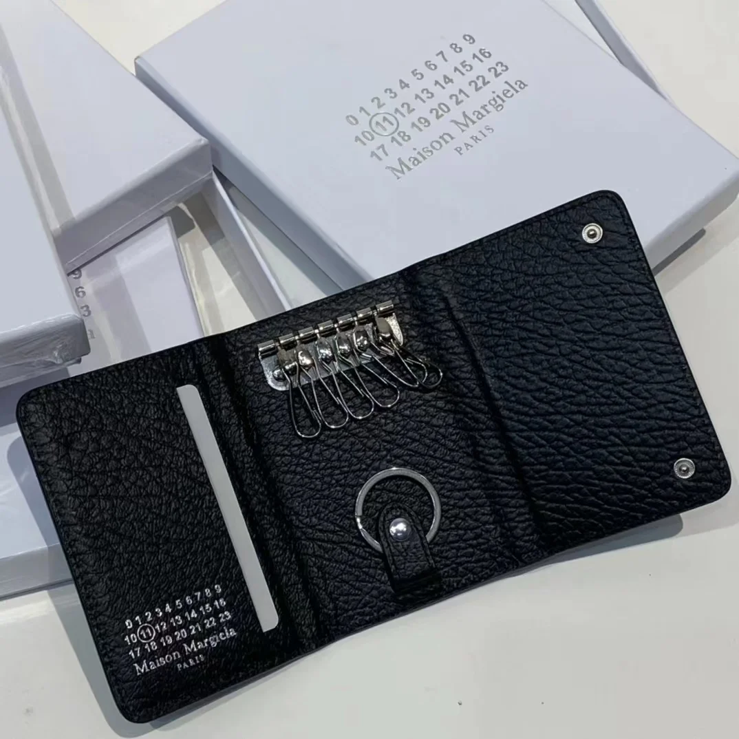 

MM6 Head Layer Cowhide Key Bag Card Bag Wallet Folding Bag