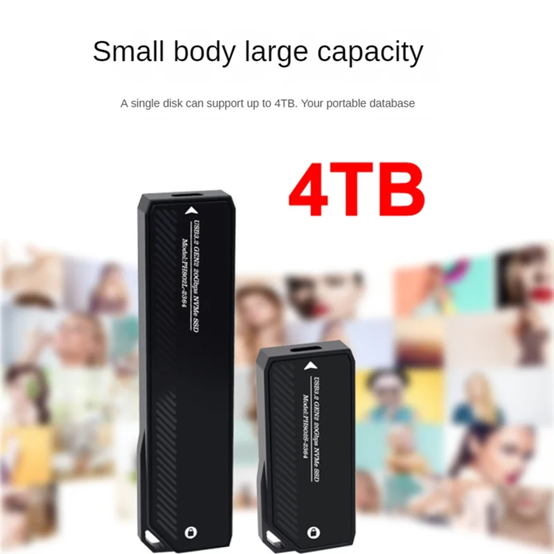 Фото A23F-M.2 Nvme SSD-корпус 20 Гбит/с USB 3.0 Type C Pcie Внешний корпус USB3 M2 Крышка ящика для хранения твердотельного жесткого диска Durab №3