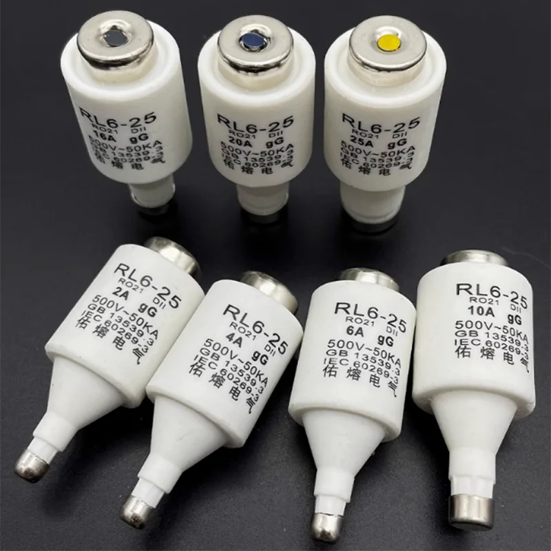 RL6-25 R021 2A 4A 6A 10A 16A 20A 25A 32A Спиральный предохранитель 500 В DII