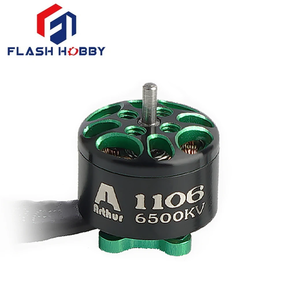 Флэш хобби Артур A1106 6500KV 2-3S бесщеточный двигатель для радиоуправляемого FPV гоночного фристайла 2-3 дюйма зубочистка Cinewhoop Дрон