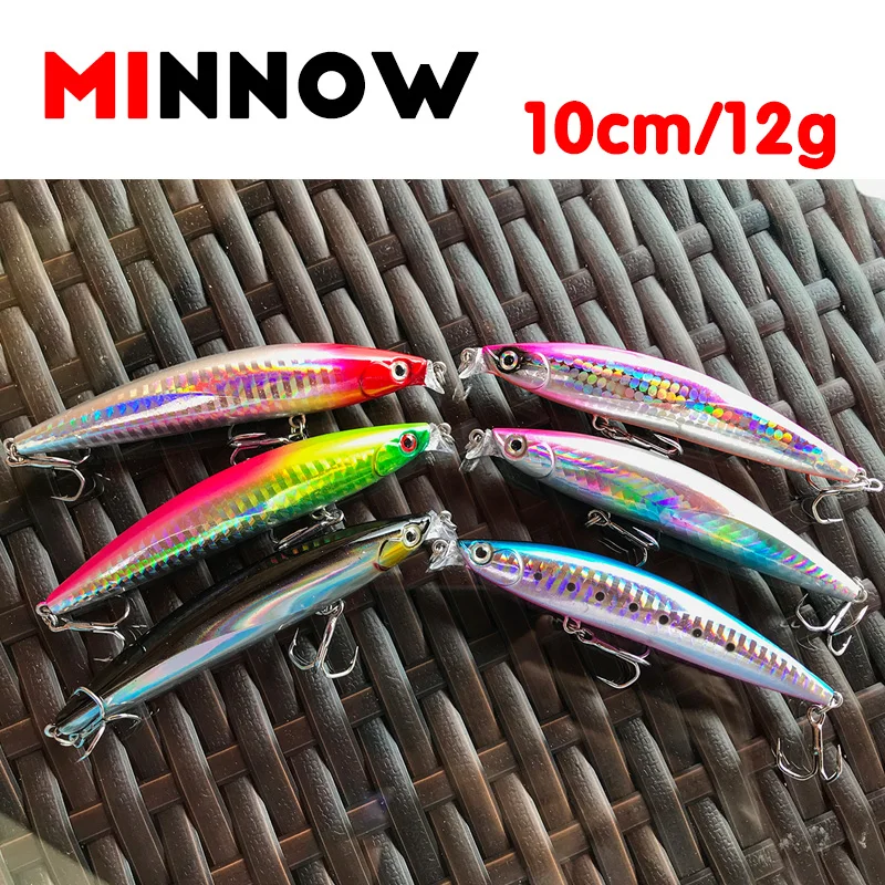 

1PCS Fishing Lures 10cm 12g Float Minnow Wobbler Bass Troll 6 Colors Artificial Hard Bait Crankbait Carp Fishing Tackle